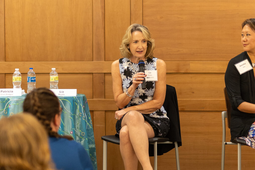 CampusWorks chief executive officer Liz Murphy speaking at the McDaniel Womens Leadership Network event.