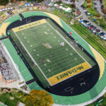 Aerial View of the football field and renovated track.